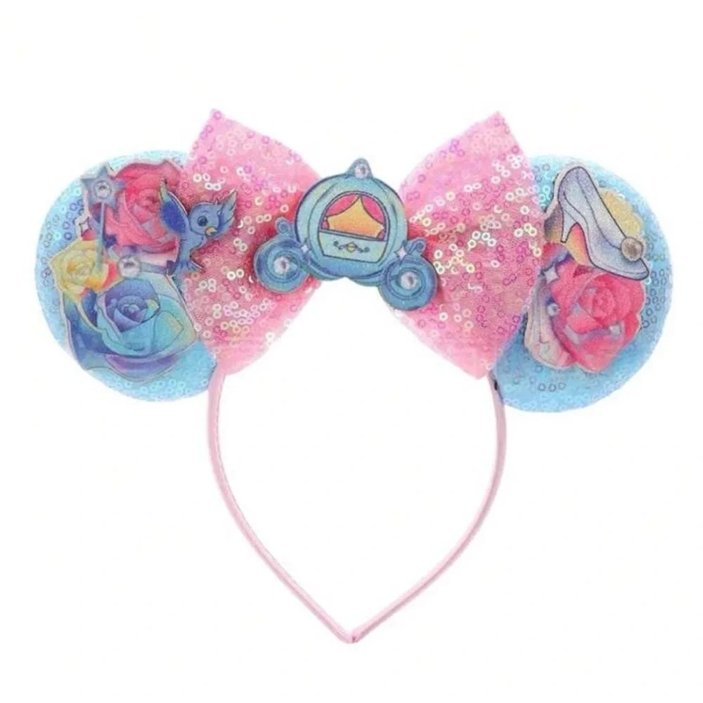 Disney Cinderella Mickey Ear Headband for Girls & Women’s Princess Sequin Bow